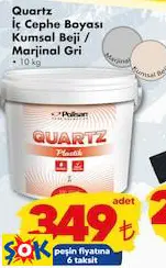 POLİSAN QUARTZ İÇ CEHPE BOYASI/KUMSAL BEJİ/MARJİNAL GRİ 10 KG